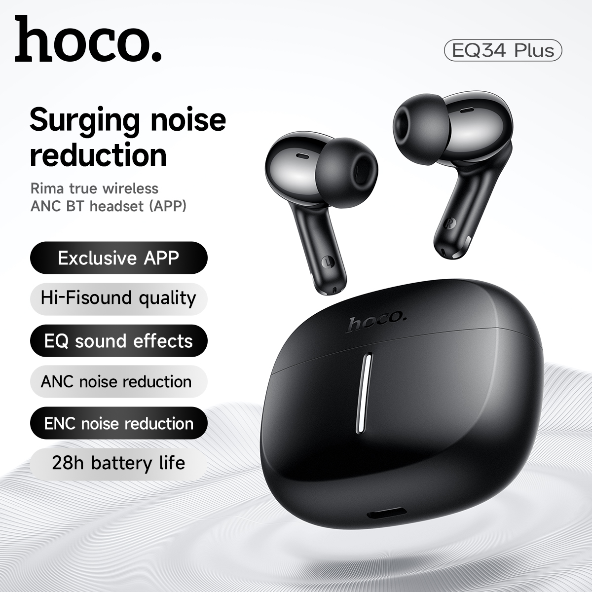Earbuds Anc Wireless - HOCO ANC Acitve Noise Reduction Беспроводные