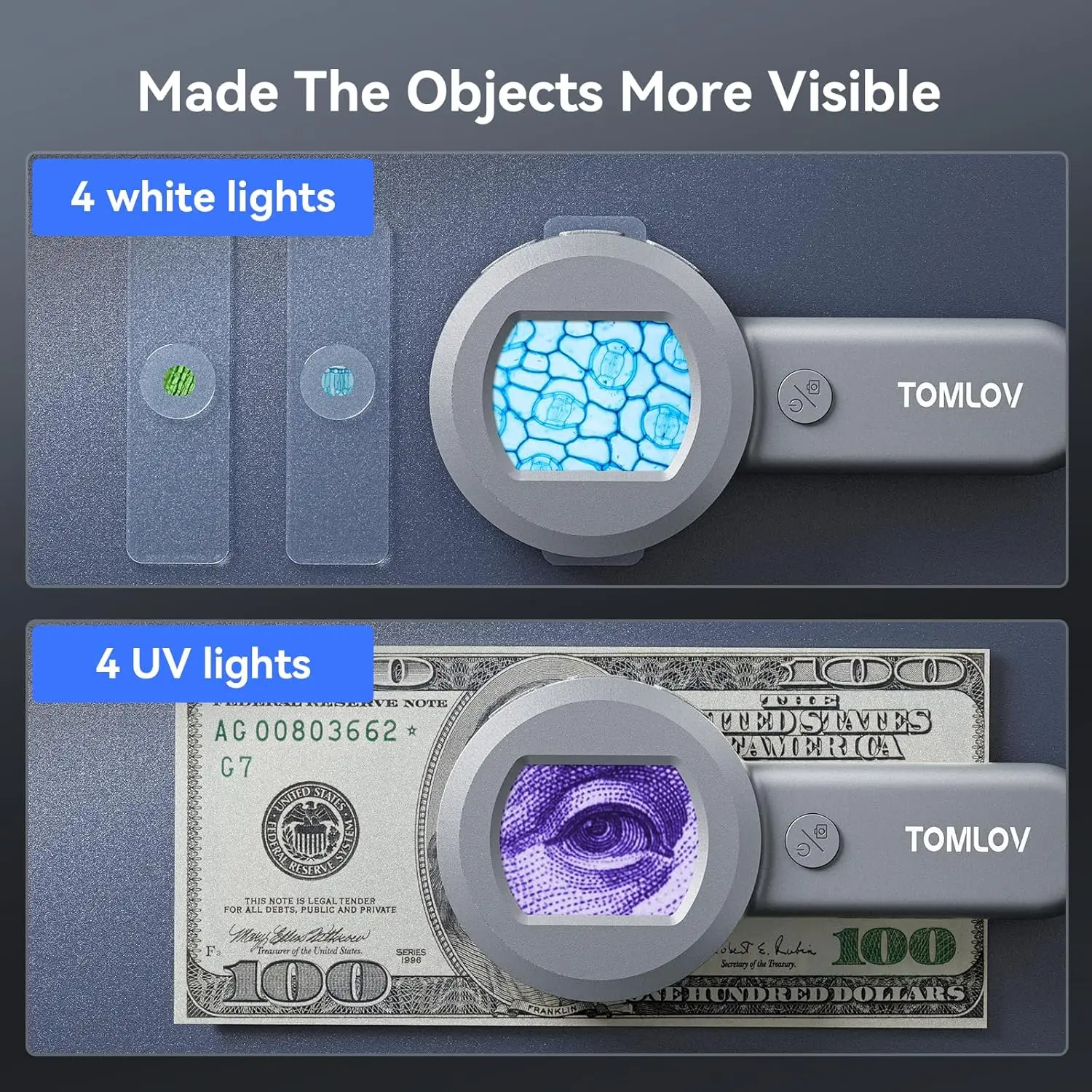 Digital Magnifier Reading - Цифровой портативный микроскоп TOMLOV P10 для